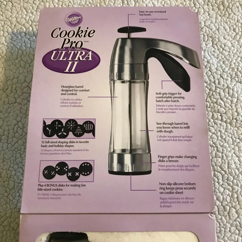 Wilton Cookie Pro Ultra II Cookie Press 16 Disks Spritz Maker 2104-4018 Silver